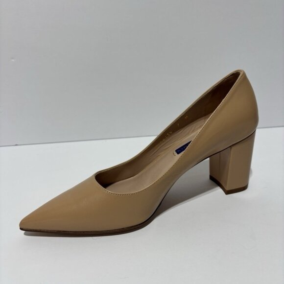 Stuart Weitzman Women’s Laney 75, Tan Block Heel Pumps, Size 7 M - Picture 2 of 6